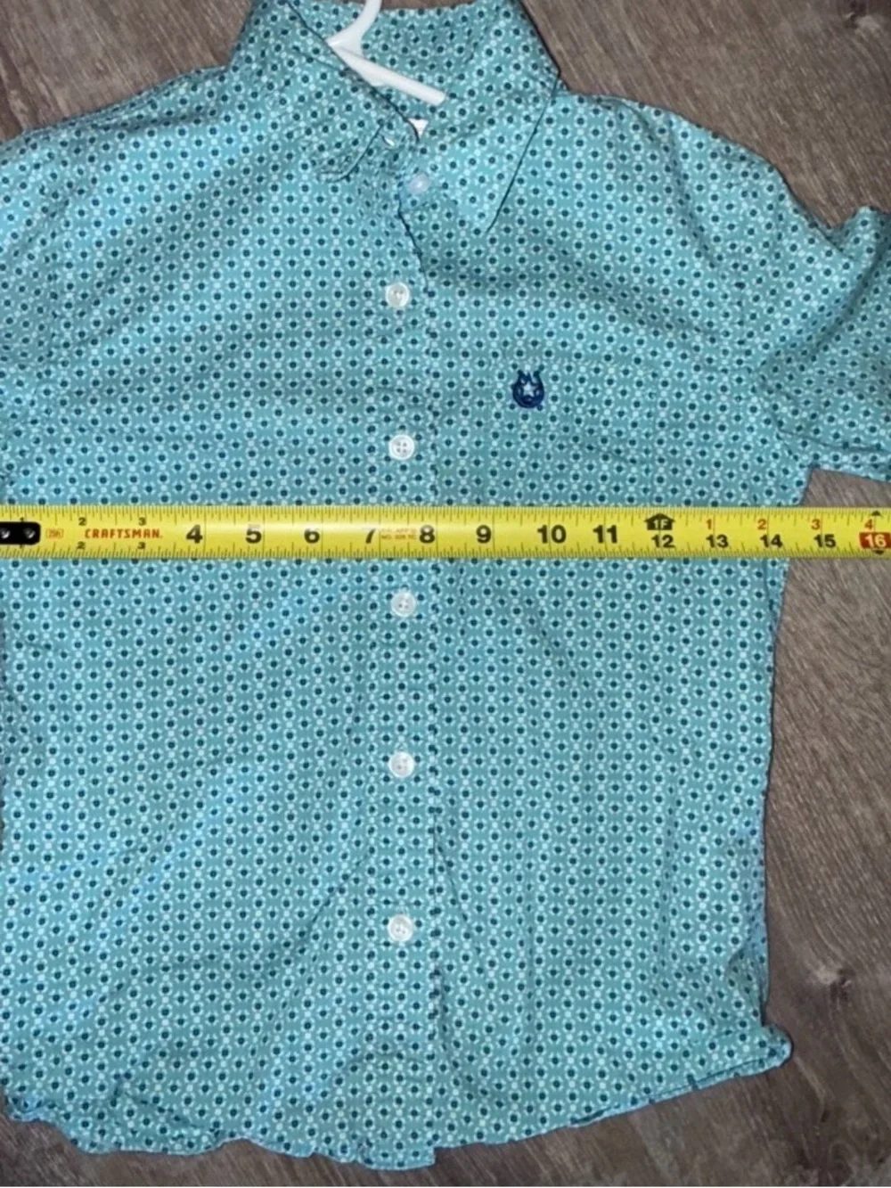Panhandle Shirt Blue White Button Up Western Cowgirl Top Size Medium